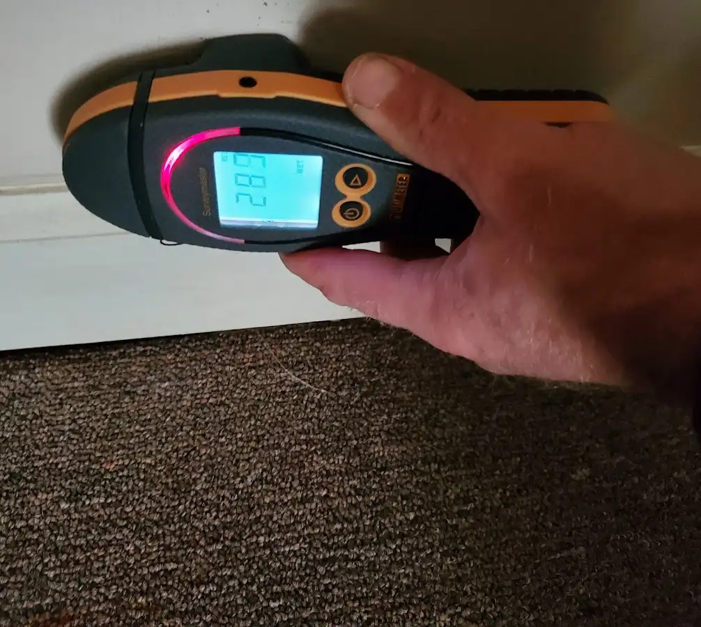 Moisture detection at baseboard during Mold Inspection & Testing in Woodstock